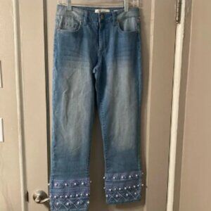 Carrelli Embroidered Beaded "Sarah Fit" Denim Jeans
